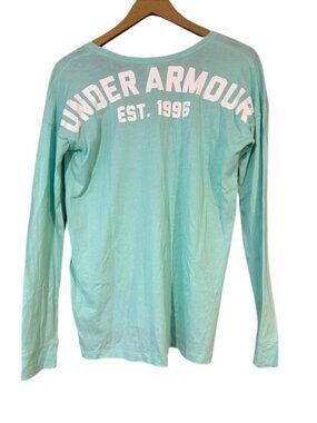 Under Armour Mint Long Sleeve Tee XS HeatGear Logo Back Graphic Top